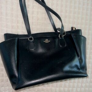 Black Leather Coach Purse/Diaper bag